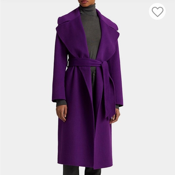 NWT LAUREN RALPH LAUREN
Belted Wool-Blend Wrap Coat in Purple - Picture 6 of 12